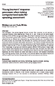 Read more about young learners’ response processes when taking computerized tasks for speaking assessment
