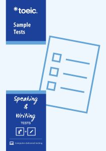 Speaking and Writing Sample Tests